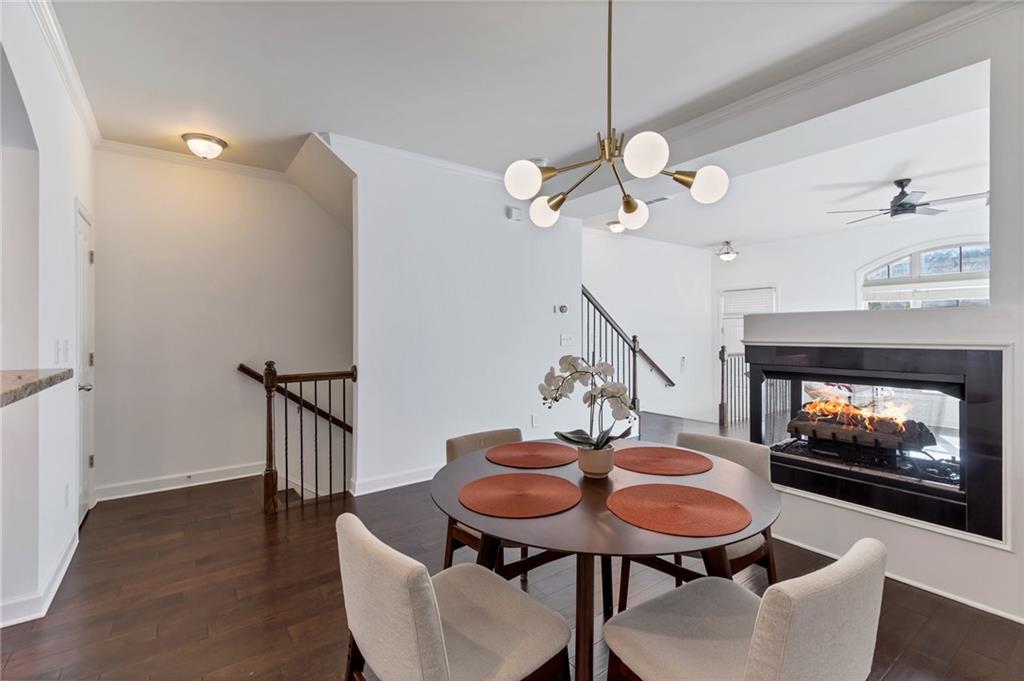 Dining room with two sided fire place Dining room with two sided fire place