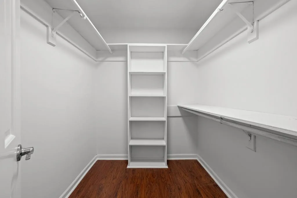 Spacious closet featuring hardwood / wood-style flooring