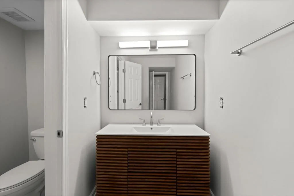 Bathroom featuring toilet and vanity