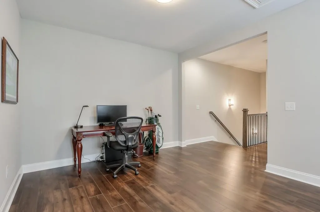 Upstairs loft one side setup as an office