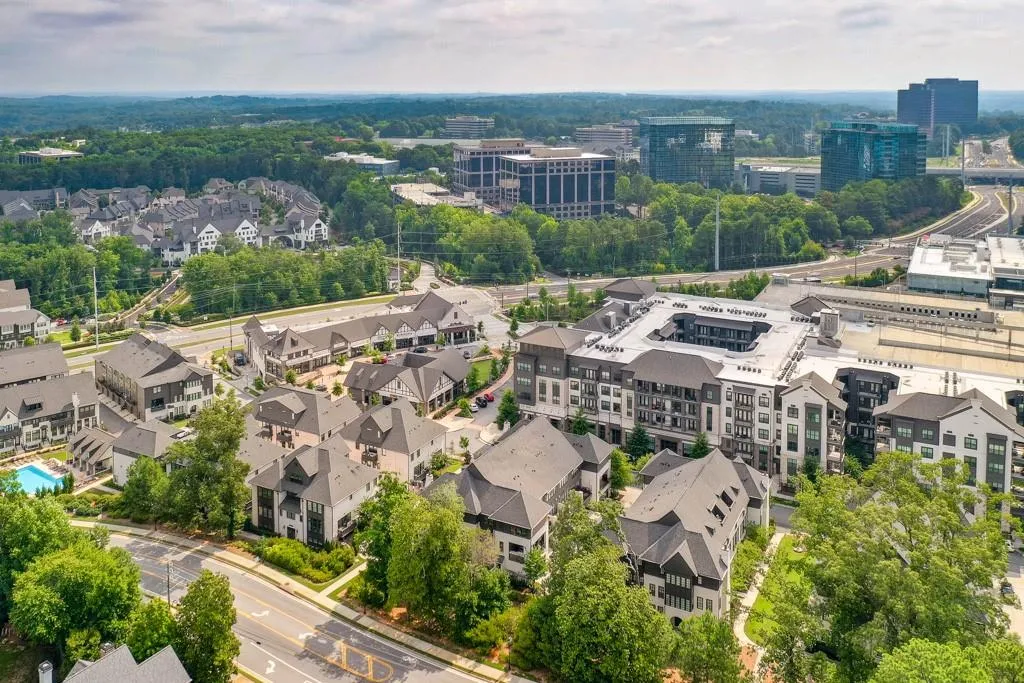 Bird's eye view with a residential view