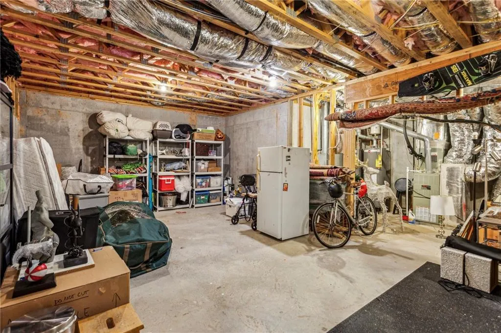 Unfinished below grade area for storage