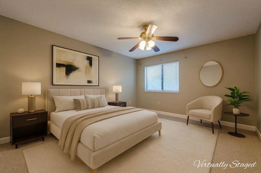 Virtually Staged Bedroom