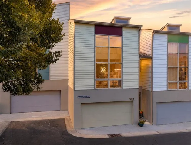 Contemporary multi-level exterior with integrated garage