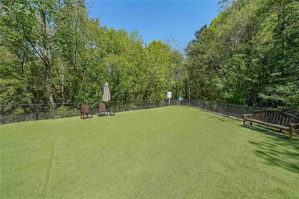 Dog park with fence