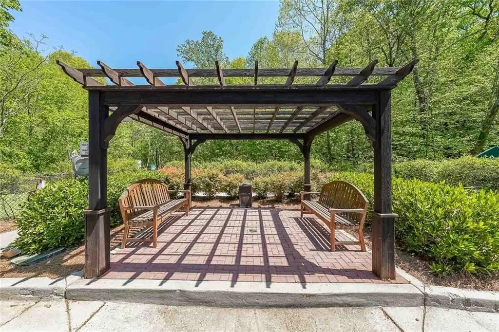 View of patio featuring a pergola
