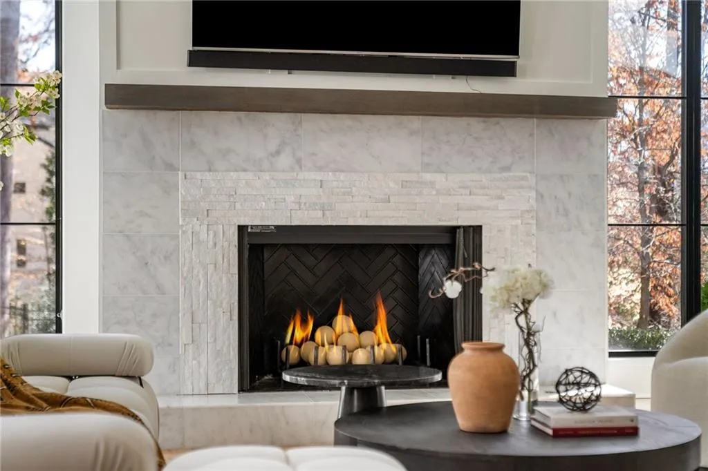 Room details with a fireplace