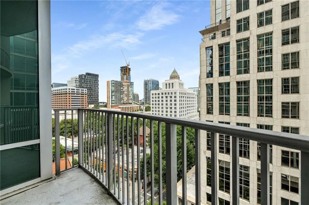 Balcony with a view of skyline