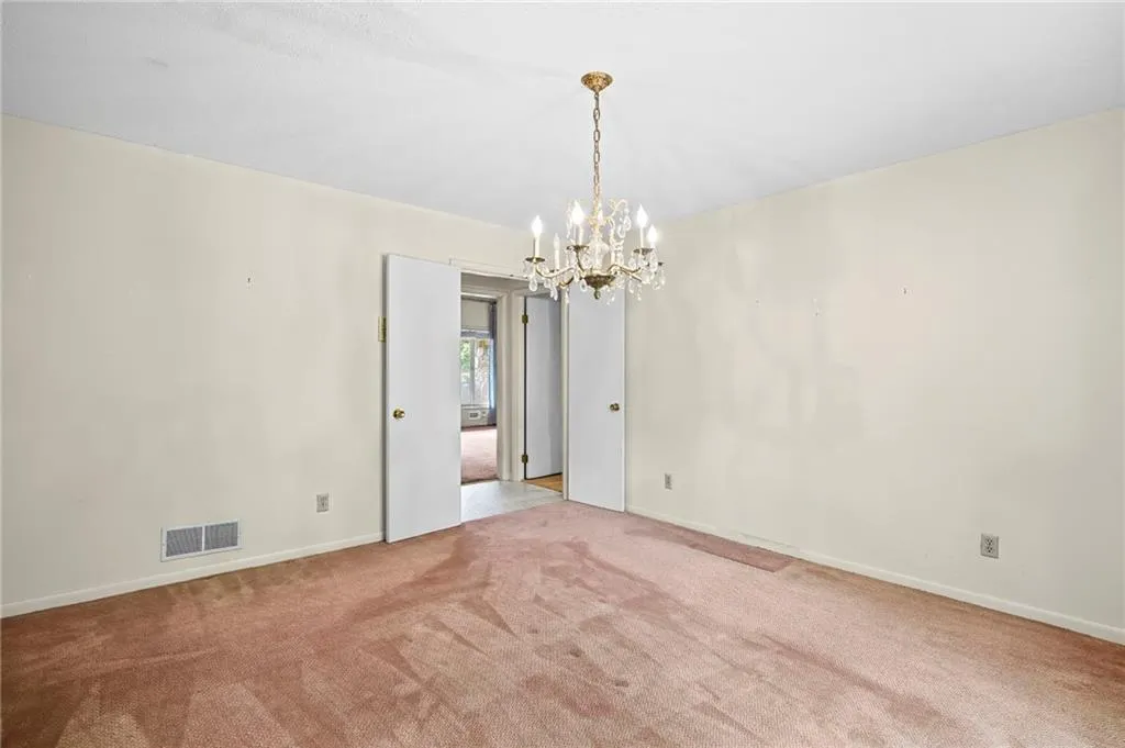 Dining room view to hallway and living room