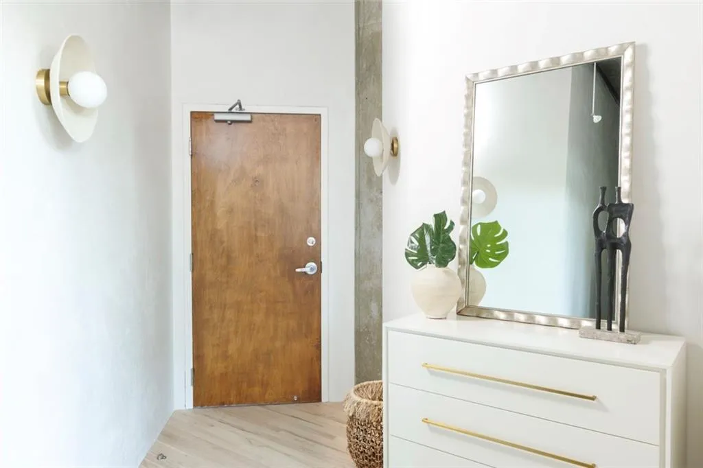 Wood-finish flooring with a light tone