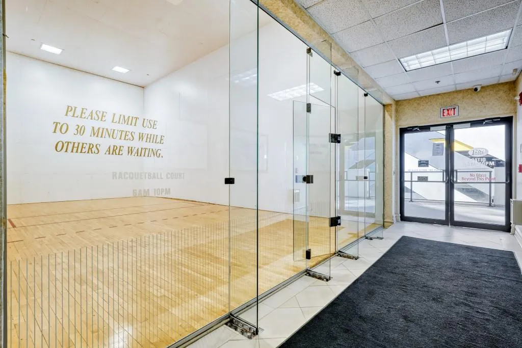 Community lobby with a drop ceiling
