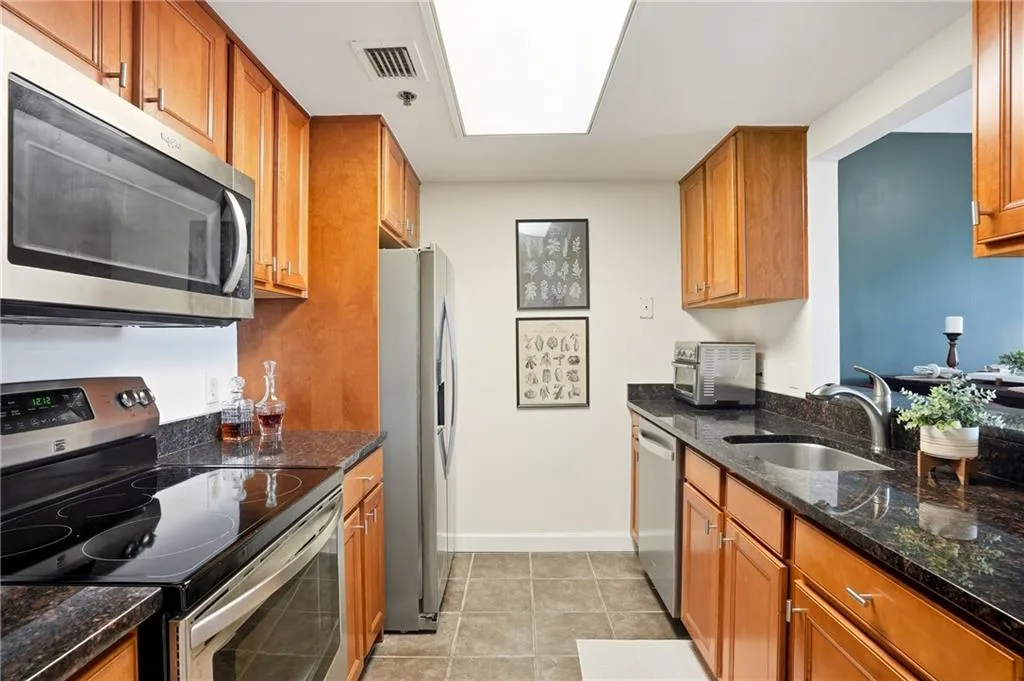 Kitchen is open to living area