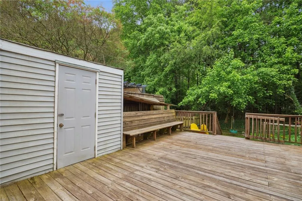 Large deck with storage closet