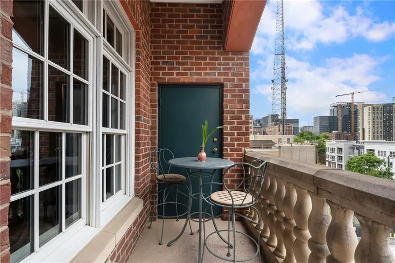 Balcony with a view of city