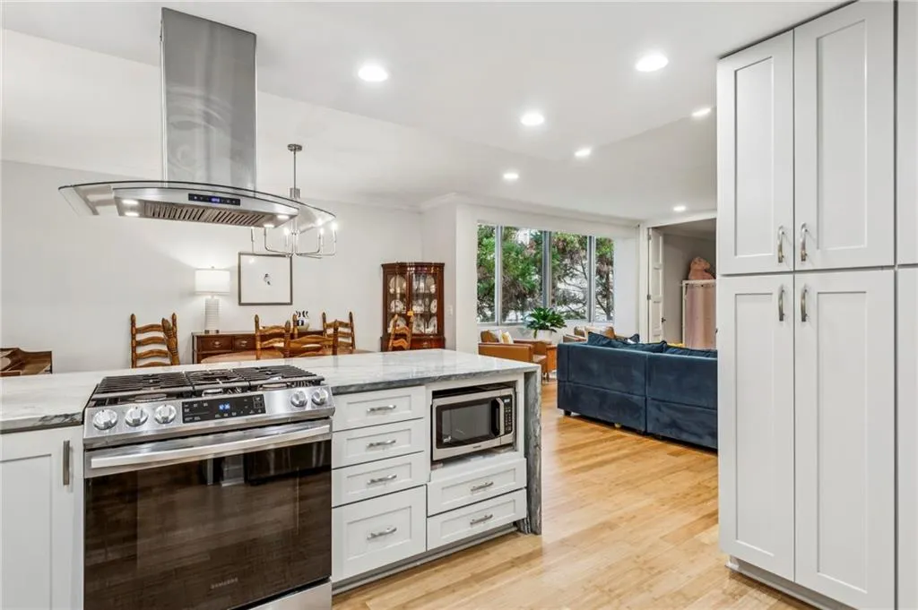Washer and dryer are in the built-ins in the kitchen