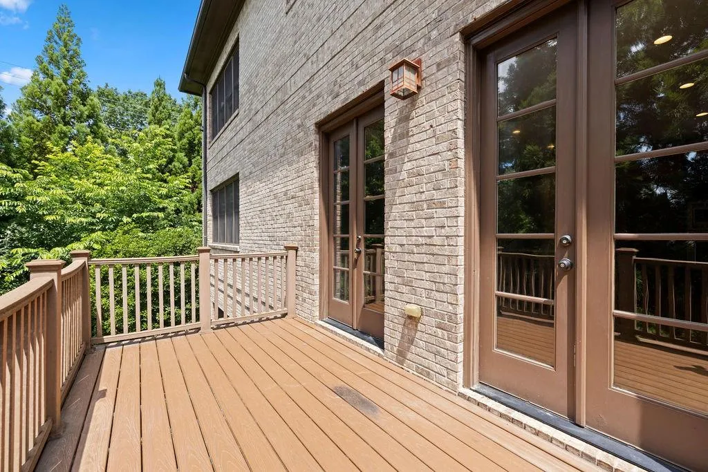 Wooden deck with french doors
