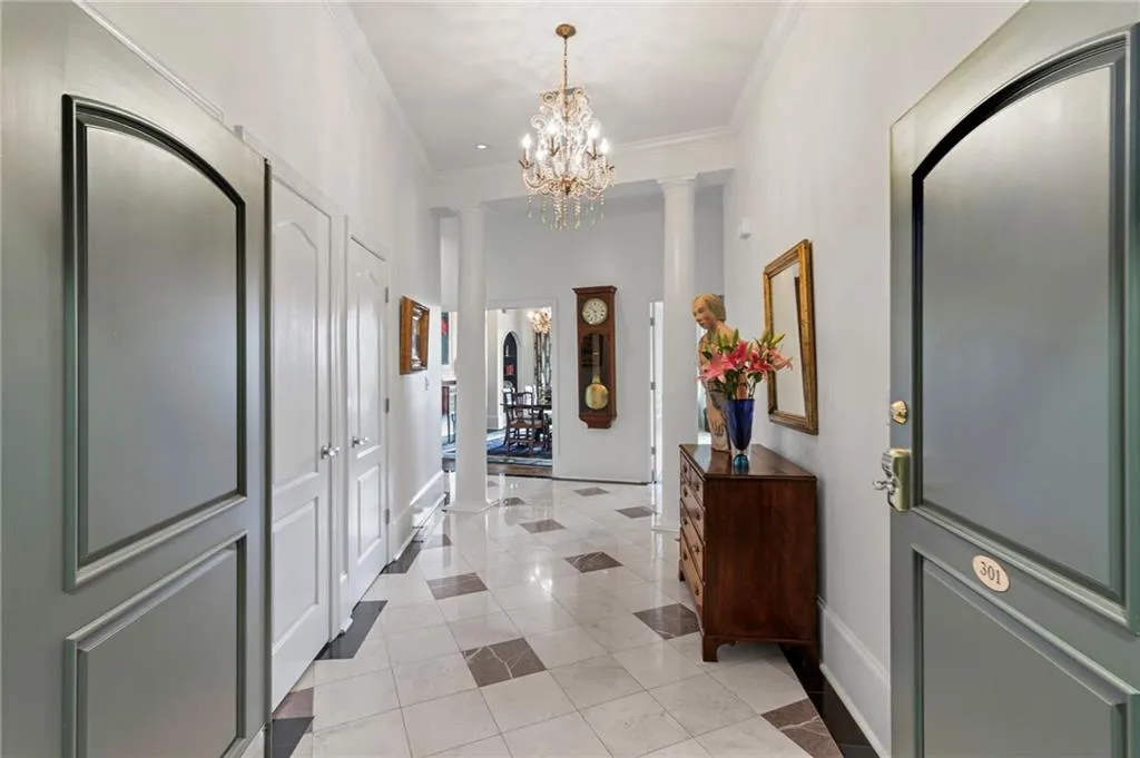 Beautiful Foyer with Marble Floors