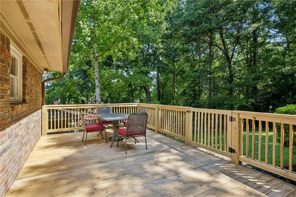 New deck overlooking large, gorgeous yard
