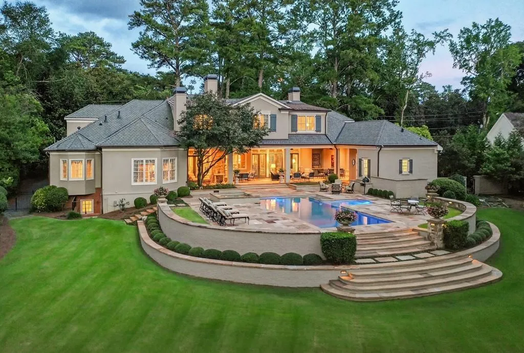 Magical backyard in the evening