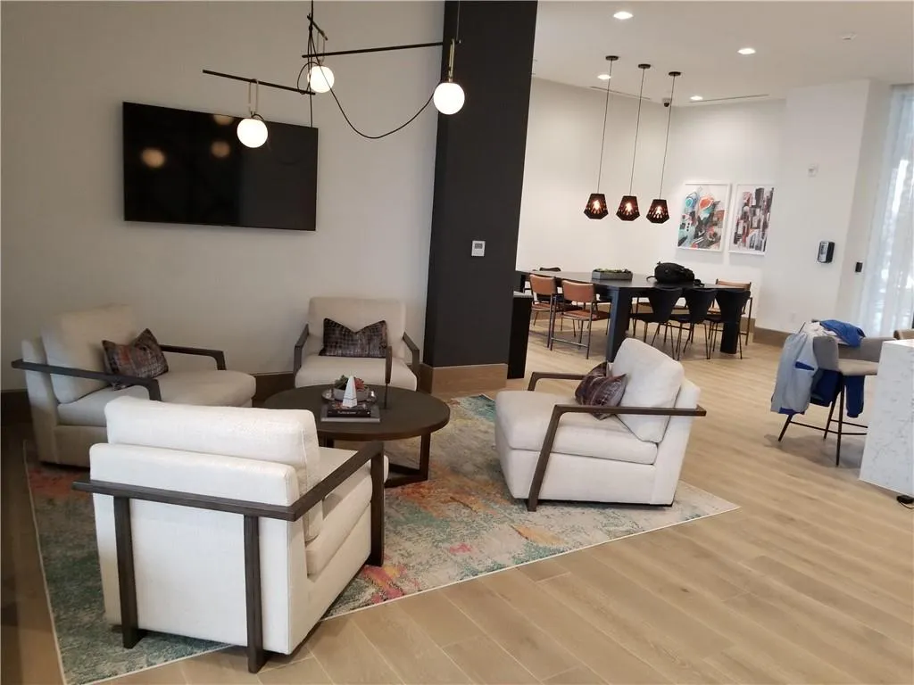 Living room featuring light hardwood / wood-style flooring
