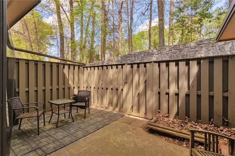 Private patio with privacy fence