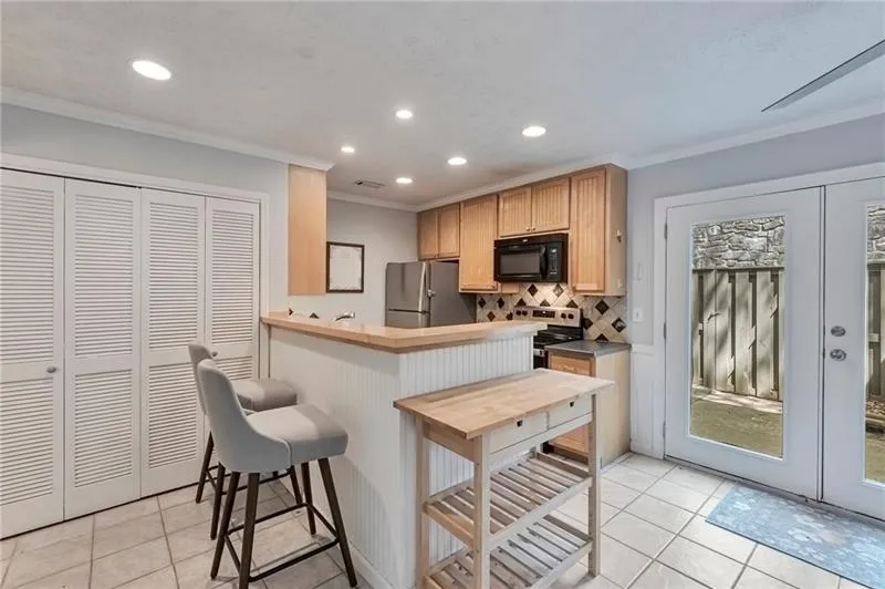 Open concept with breakfast bar
