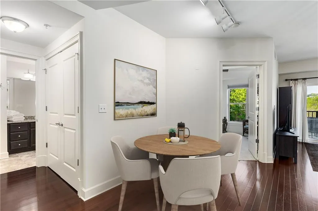 Virtial staging.  A perfect place for your dining table.