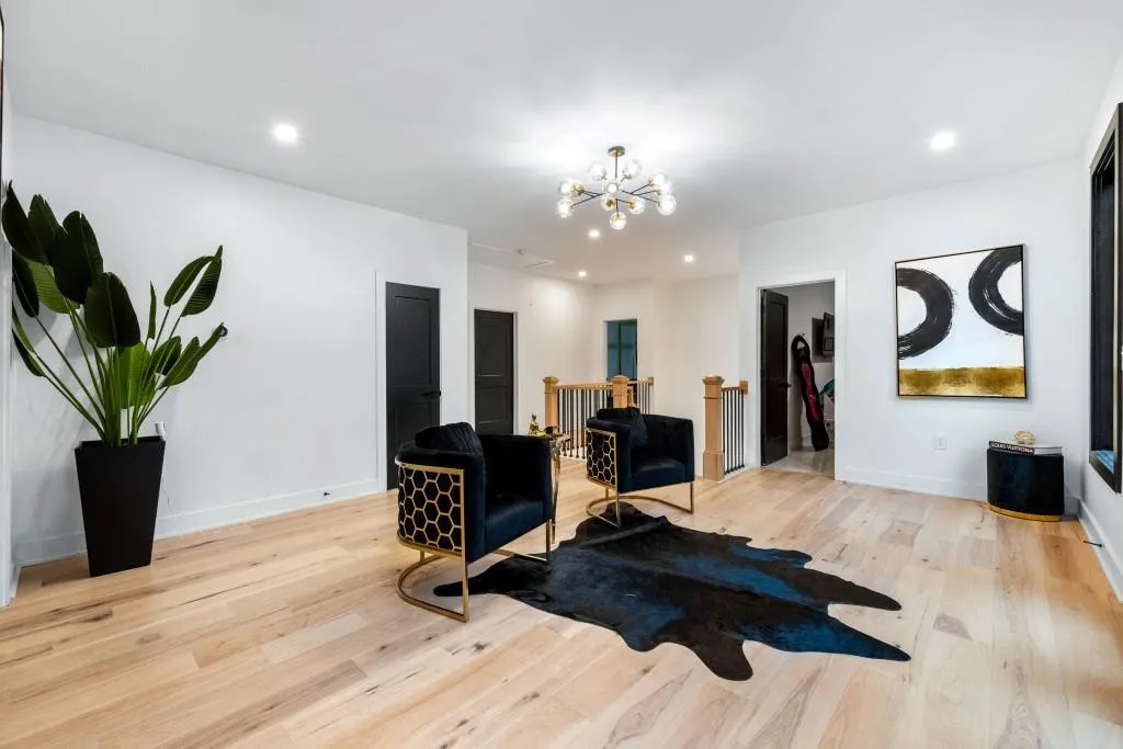 Upstairs seating area