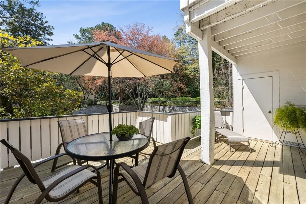 Large main level deck with storage closet
