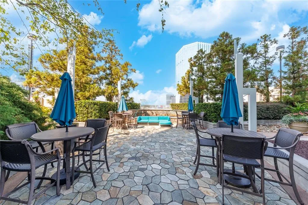 Stone paver patio featuring a multi-level design