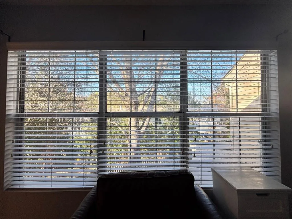 Window view to backyard from main bedroom