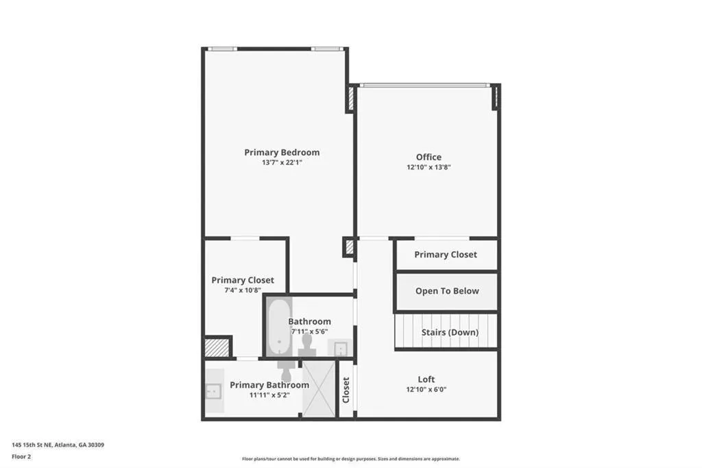 2nd floor w- 2 bedrooms + 2 full bathrooms