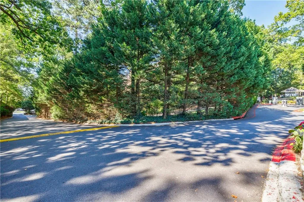 View of asphalt road with a view of trees
