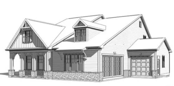 Rendering of the Montclair Floor Plan with 3 Car Garage