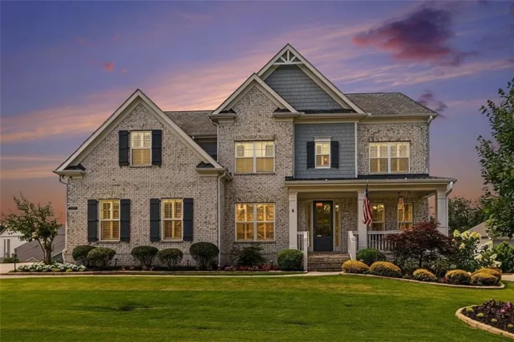 Brick and siding exterior with gabled roof lines