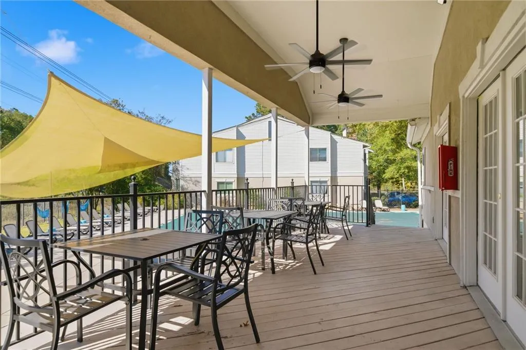 Covered Deck Overlooking Pool
