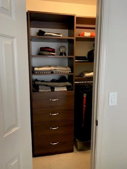 The custom closet system maximizes all your storage needs and more.