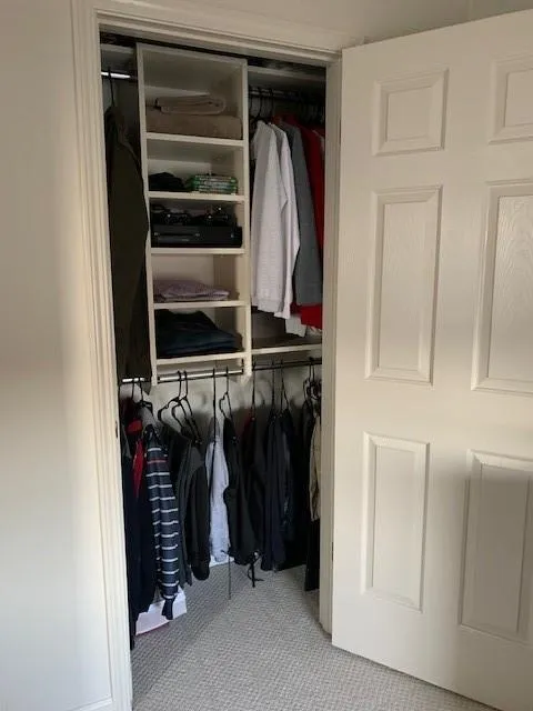 Both bedrooms have custom closets.