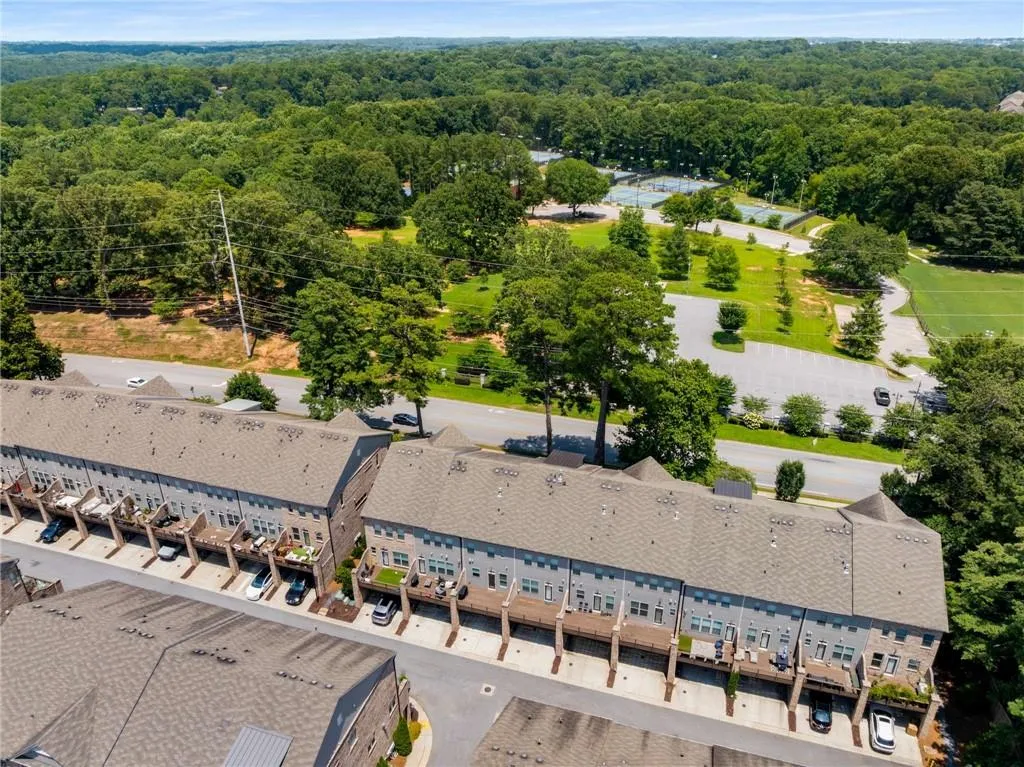 Drone / aerial view of a heavily wooded area