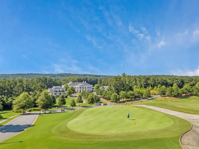 Manicured golf course green