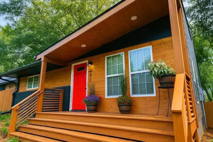 Doorway to property featuring a porch