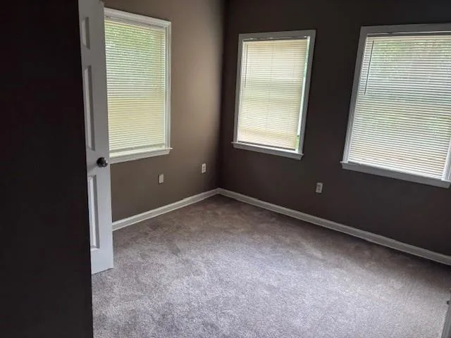 Empty room featuring carpet and healthy amount of natural light