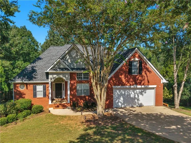 Brick exterior with white trim