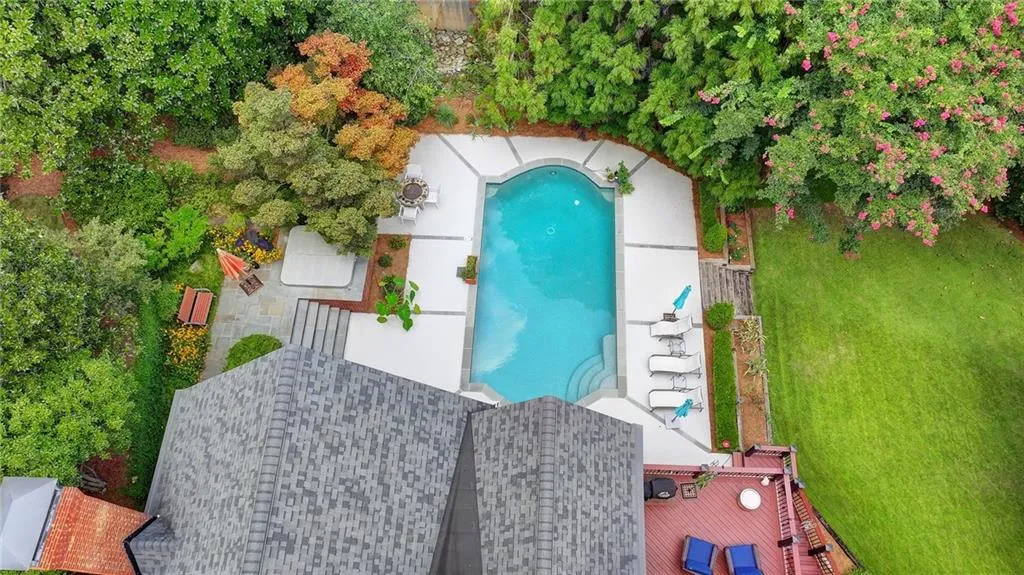 Bird's eye view of a pool