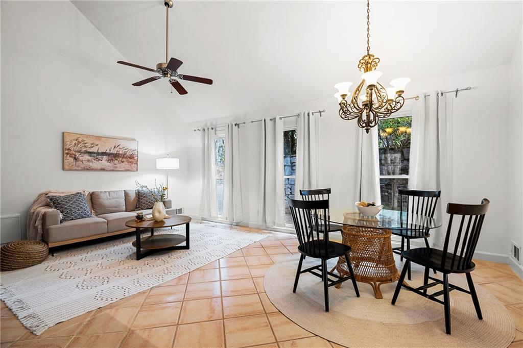 Warm and inviting keeping room with breakfast area