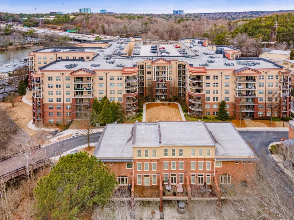 Buffered from the sights and sounds of the highway, this building is perfectly placed within the community.