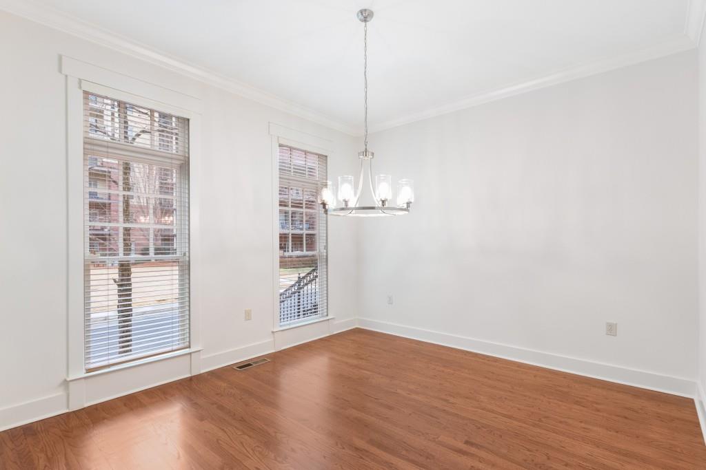 Floor to ceiling windows let in abundant natural light.