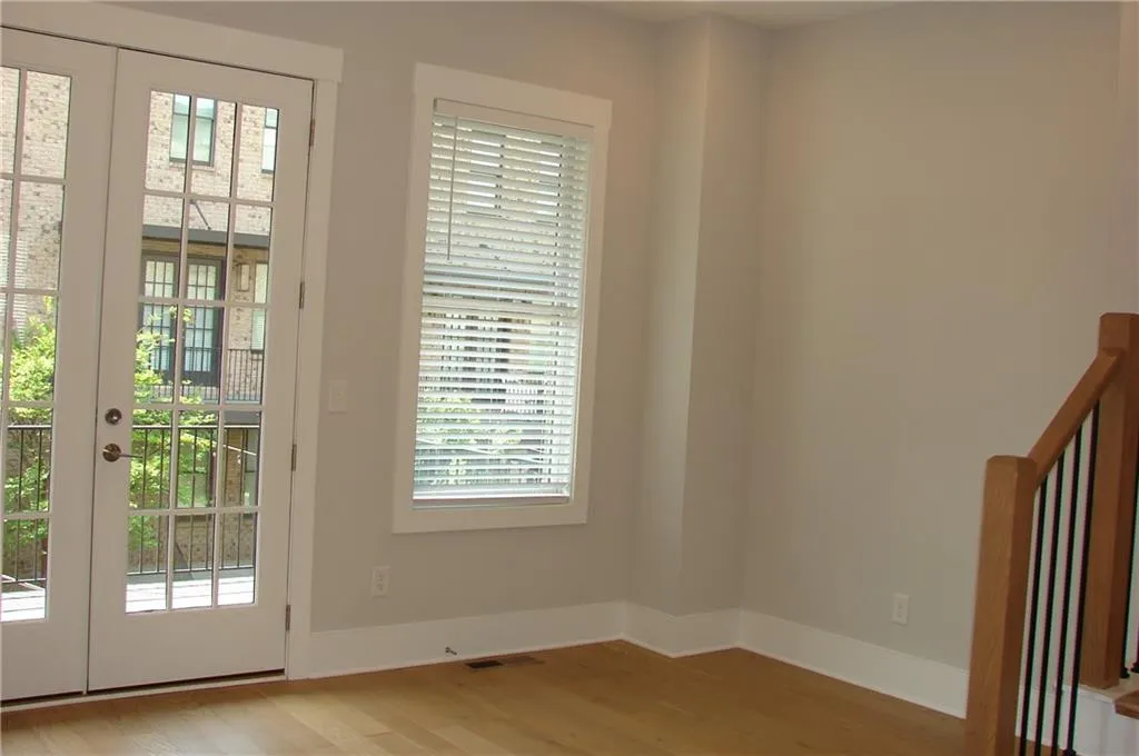 Dining area with french doors out to the deck.