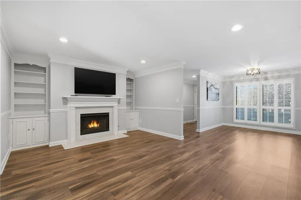 Enjoy gathering around the fireplace with friends and family