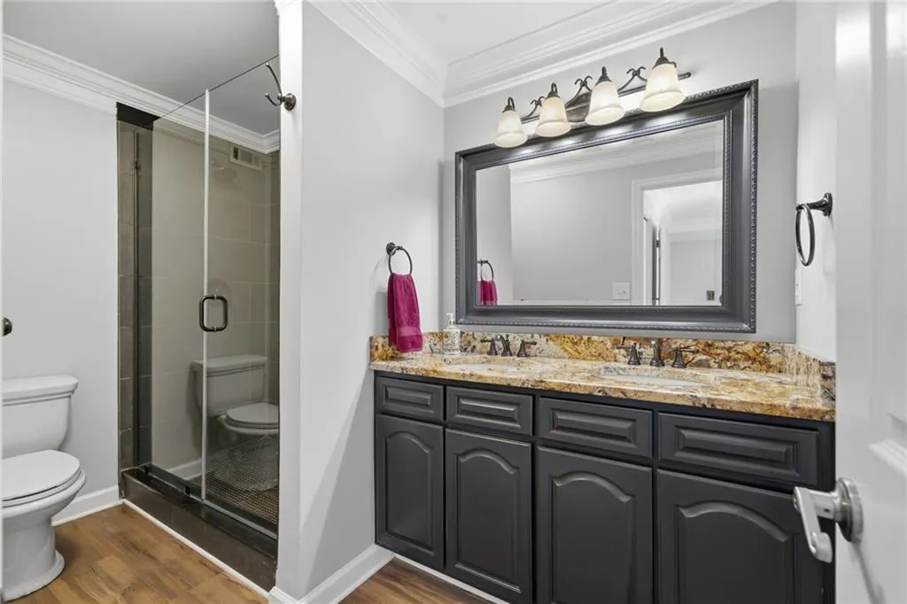 Primary Bathroom with remodeled shower